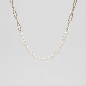 Camila Pearl Paperclip Necklace