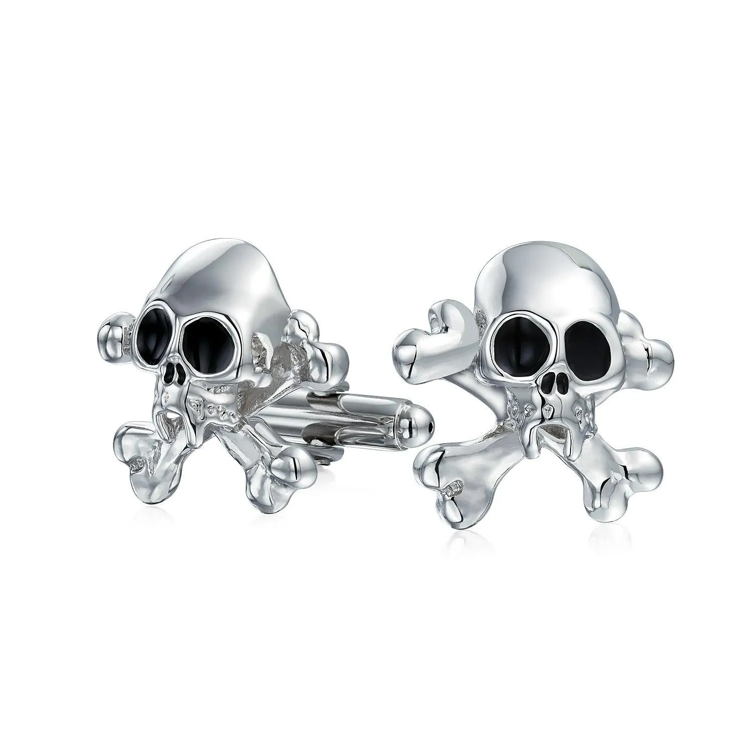 Caribbean Pirate Skull Crossbones Shirt Cufflinks Stainless Steel