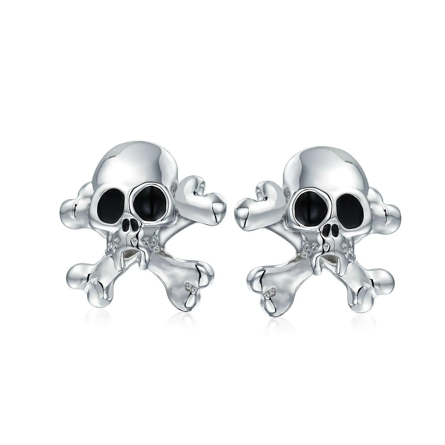 Caribbean Pirate Skull Crossbones Shirt Cufflinks Stainless Steel