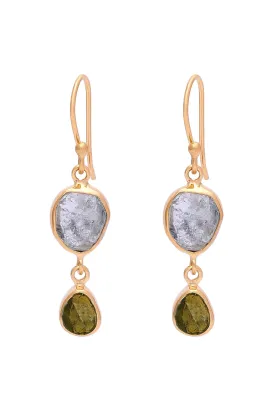 Chitra earrings, green tourmaline