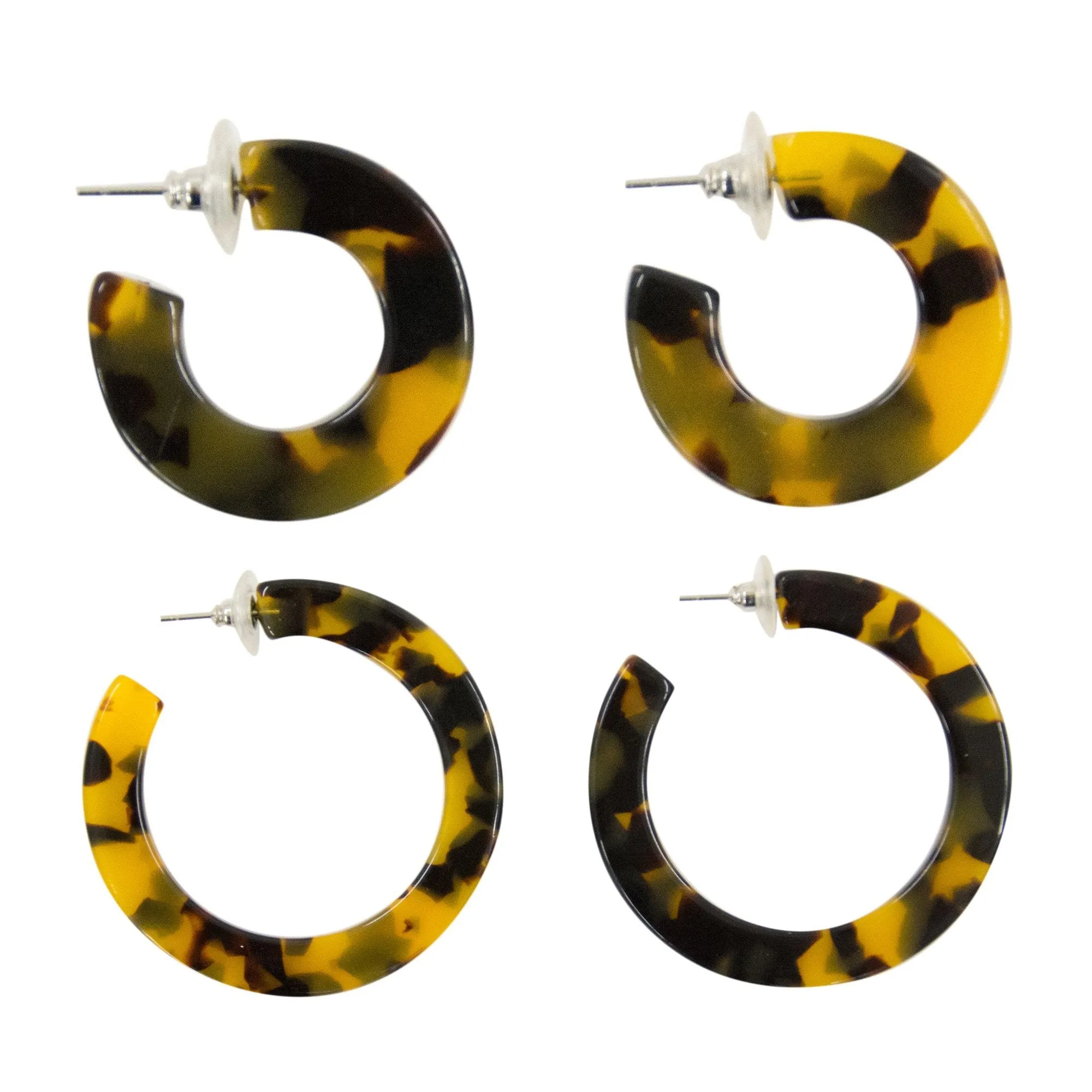 Chunky Tortoise Hoops Earrings