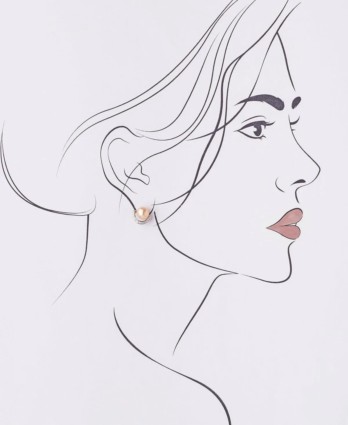 Classy Pink Stud Pearl Earring