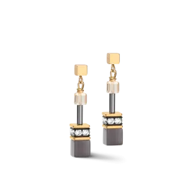 Coeur De Lion GeoCUBE® Grey-Gold Earrings