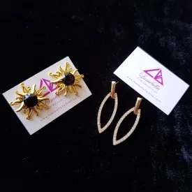 Combo 18 - Designer Star Stud Earrings and Golden Earrings