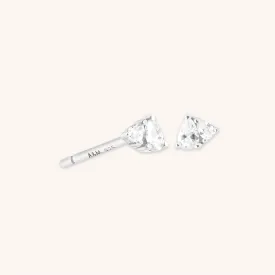 Crystal Pear Stud Earrings in Silver