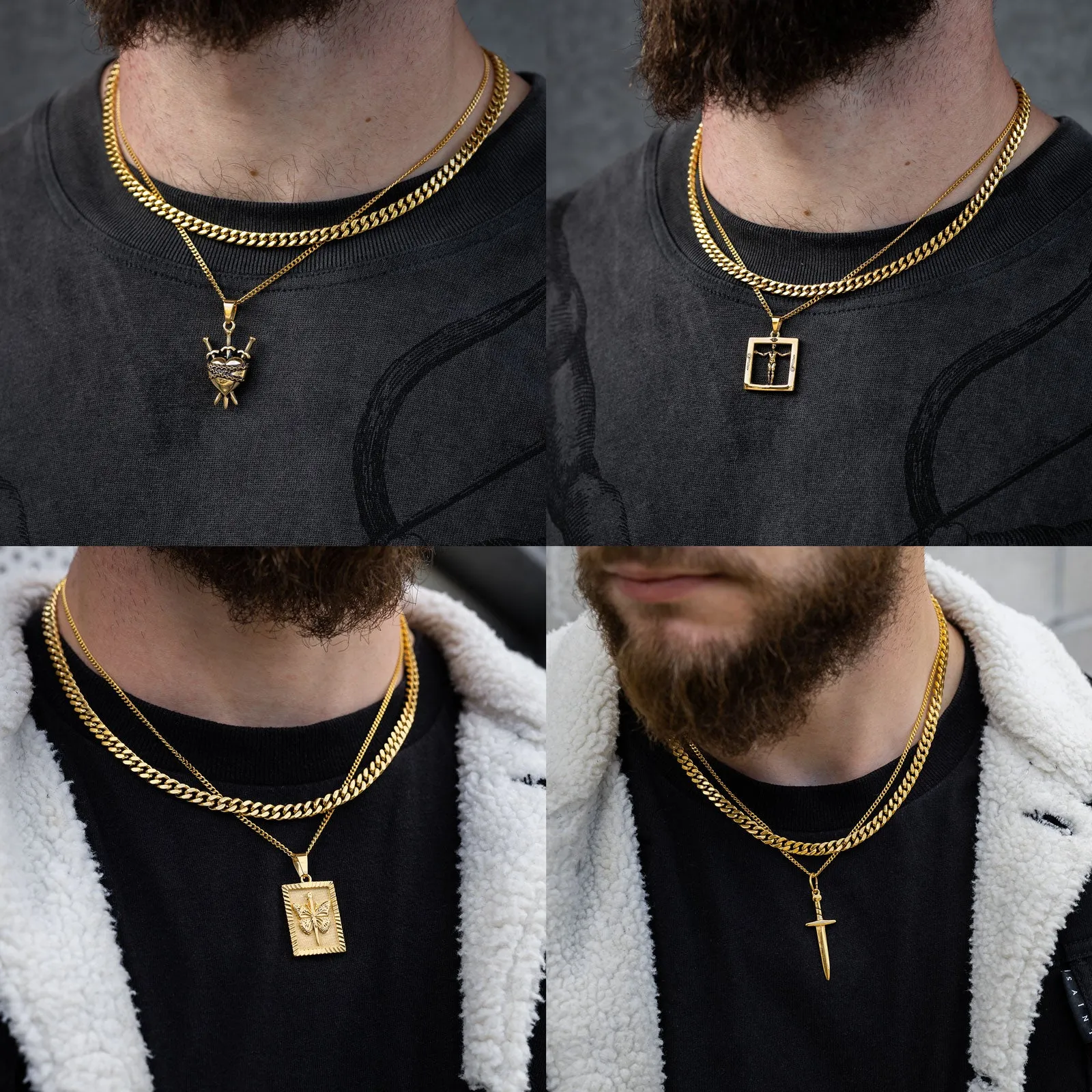 Cuban Set (Custom Pendant Choice) (Gold)