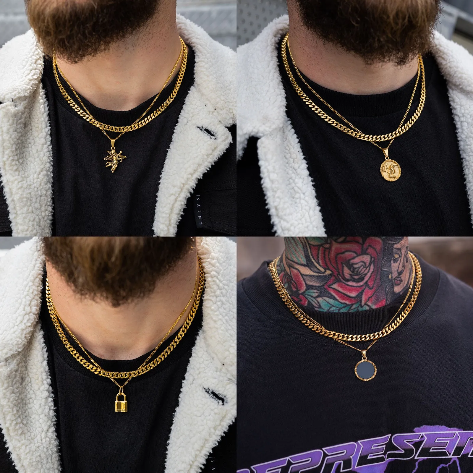 Cuban Set (Custom Pendant Choice) (Gold)