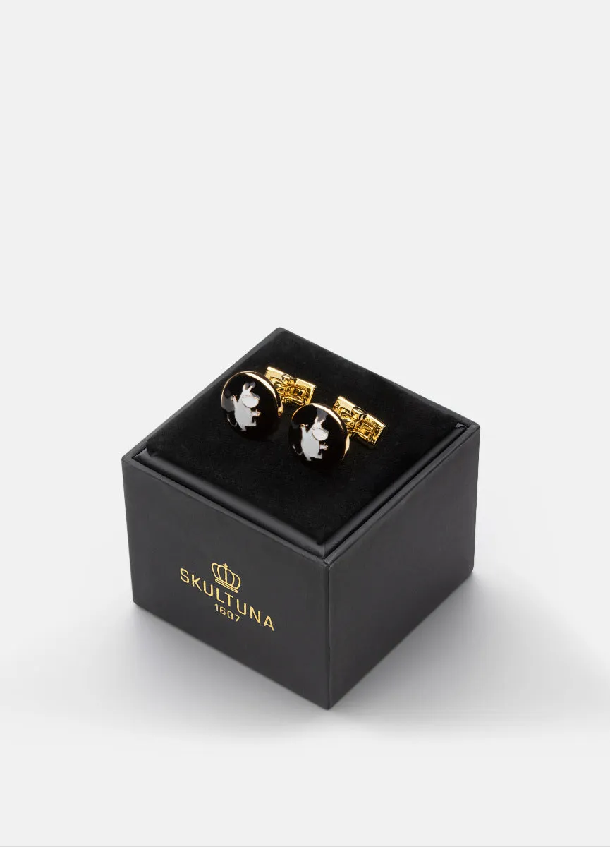 Cufflinks | Moomin  | Gold Plated | Dancing Moomintroll | Black