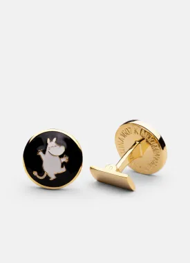 Cufflinks | Moomin  | Gold Plated | Dancing Moomintroll | Black