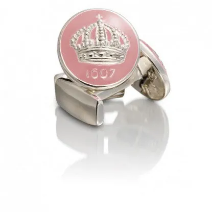 Cufflinks | Skultuna Crown | Silver Plated | Lavender Pink