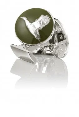 Cufflinks | The Hunter | Silver & Green | The Pheasant