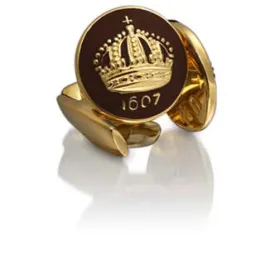 Cufflinks | The Skultuna Crown Gold | Coffee Bean Brown