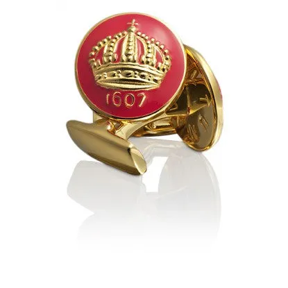 Cufflinks | The Skultuna Crown Gold | Italian Racing Red
