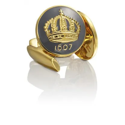 Cufflinks | The Skultuna Crown Gold | Mountbatten Grey