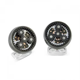 Deakin & Francis Sun & Planet Gear Cufflinks – Gunmetal Black