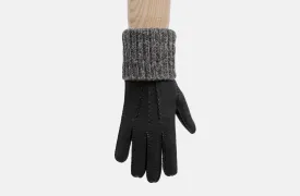 Deerskin Knitted Cuff Gloves