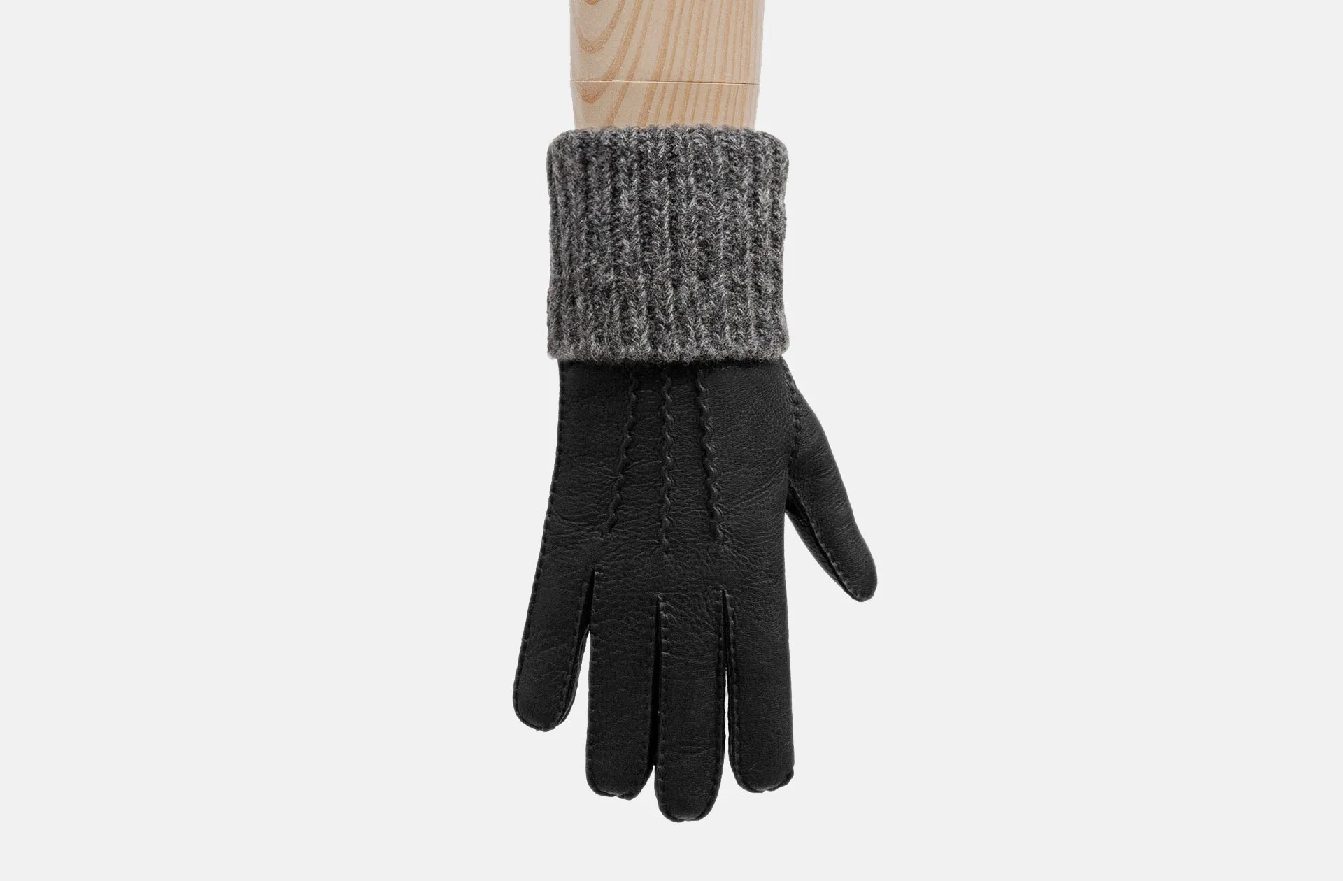 Deerskin Knitted Cuff Gloves