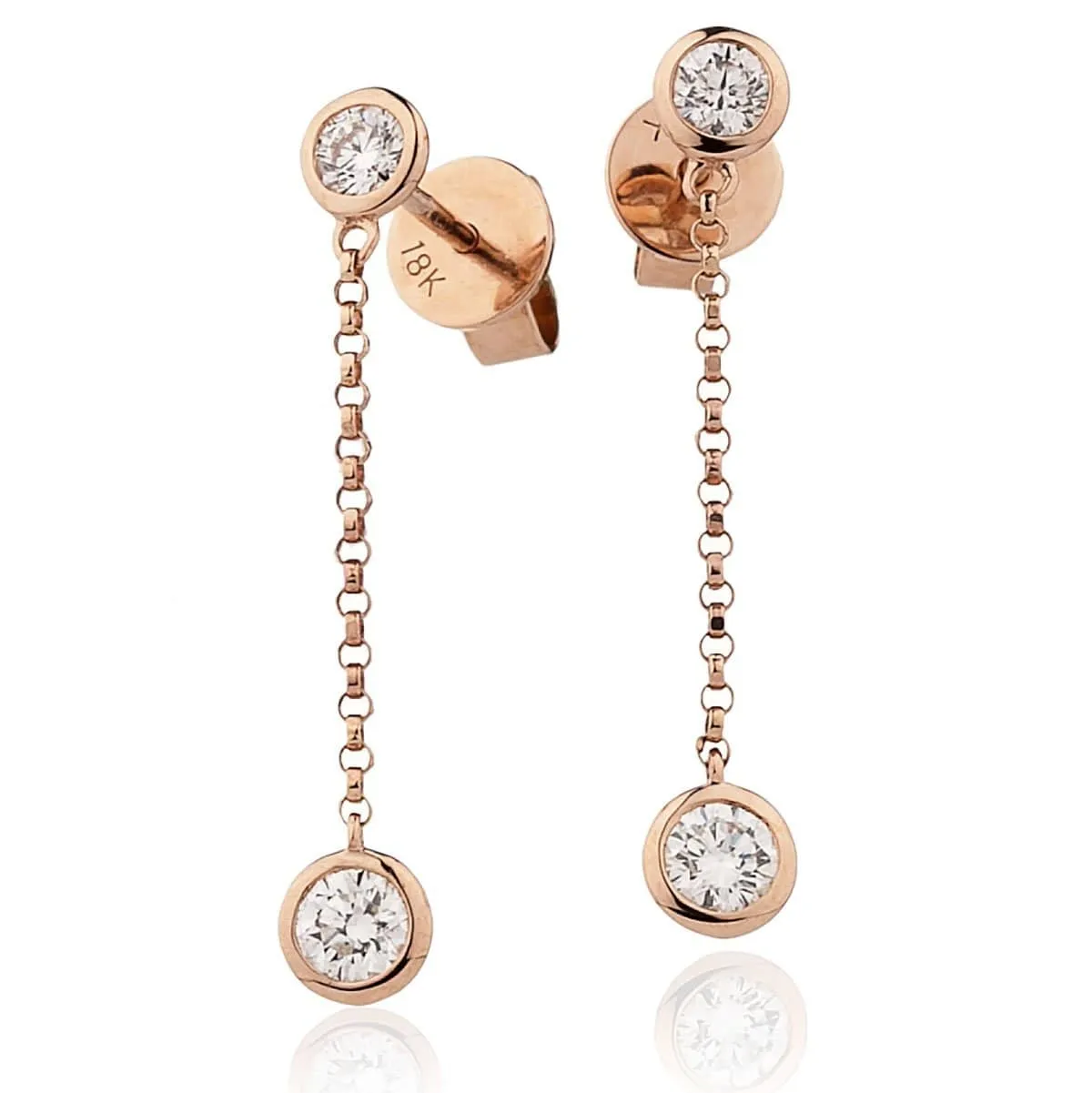 DIAMOND DROP EARRINGS IN 18K ROSE GOLD