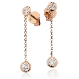 DIAMOND DROP EARRINGS IN 18K ROSE GOLD