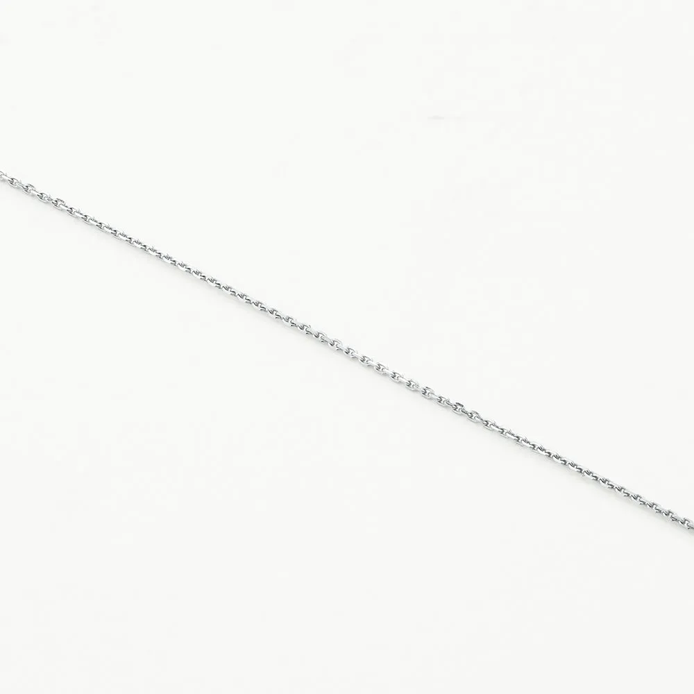 Diamond Engravable Bar Necklace in Silver