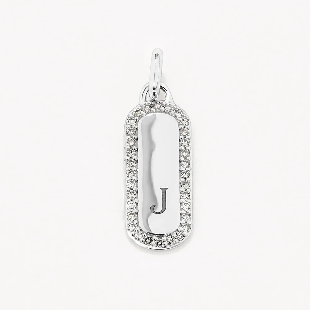 Diamond Engravable Bar Necklace in Silver