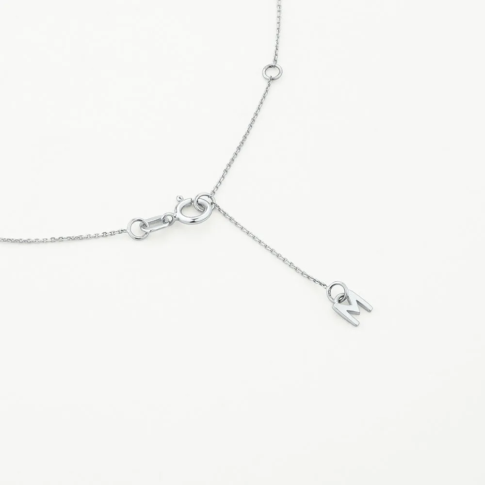 Diamond Engravable Bar Necklace in Silver