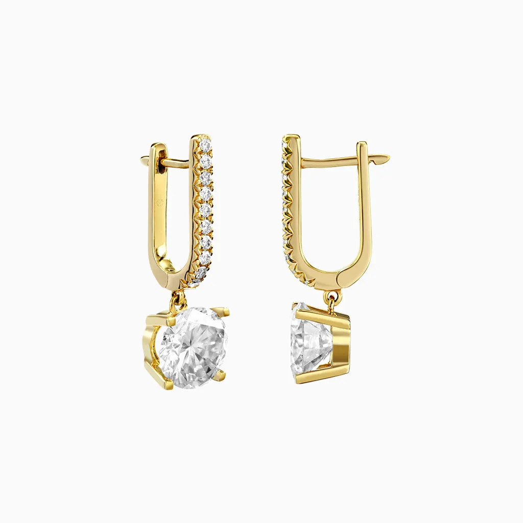 Diamond2 Solitaire Claw Set Drop Earrings