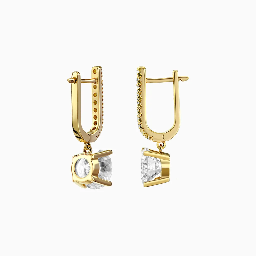 Diamond2 Solitaire Claw Set Drop Earrings