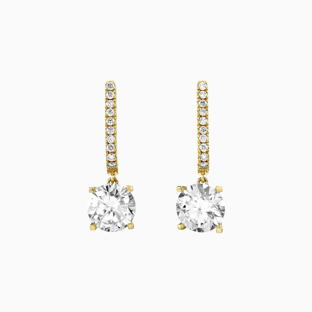 Diamond2 Solitaire Claw Set Drop Earrings