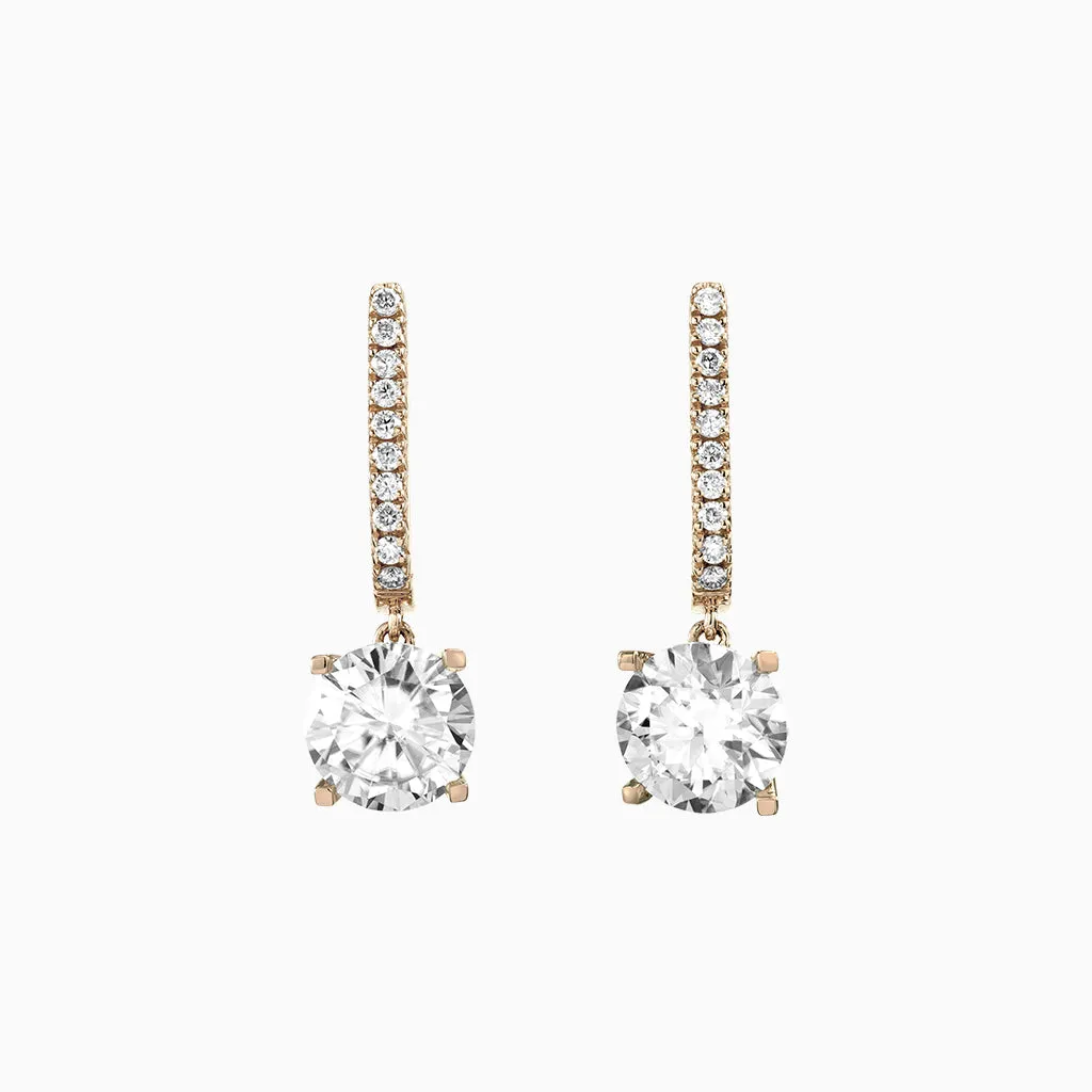 Diamond2 Solitaire Claw Set Drop Earrings