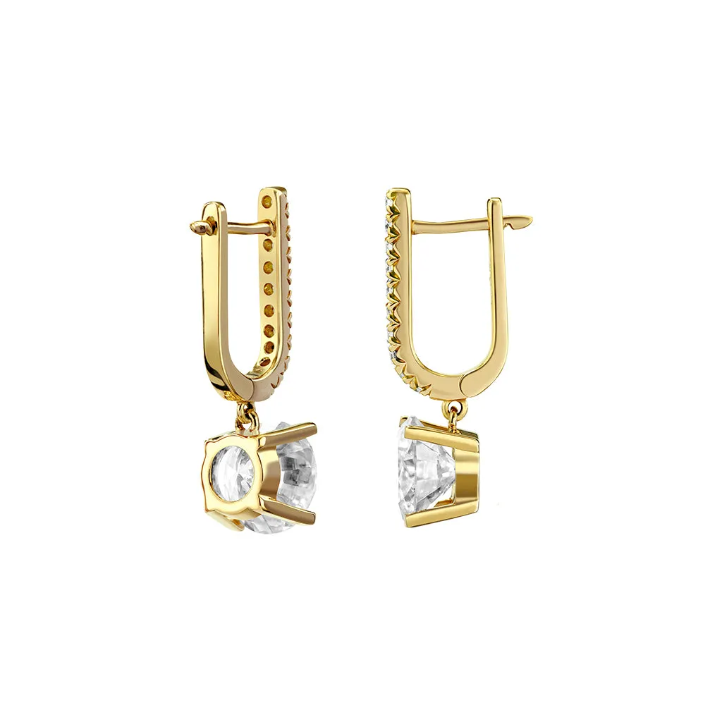 Diamond2 Solitaire Claw Set Drop Earrings