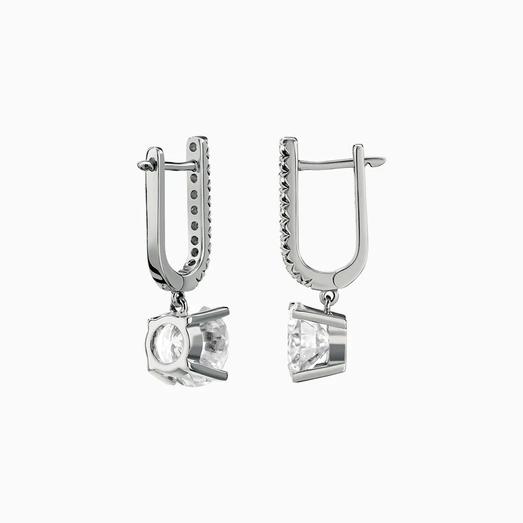 Diamond2 Solitaire Claw Set Drop Earrings