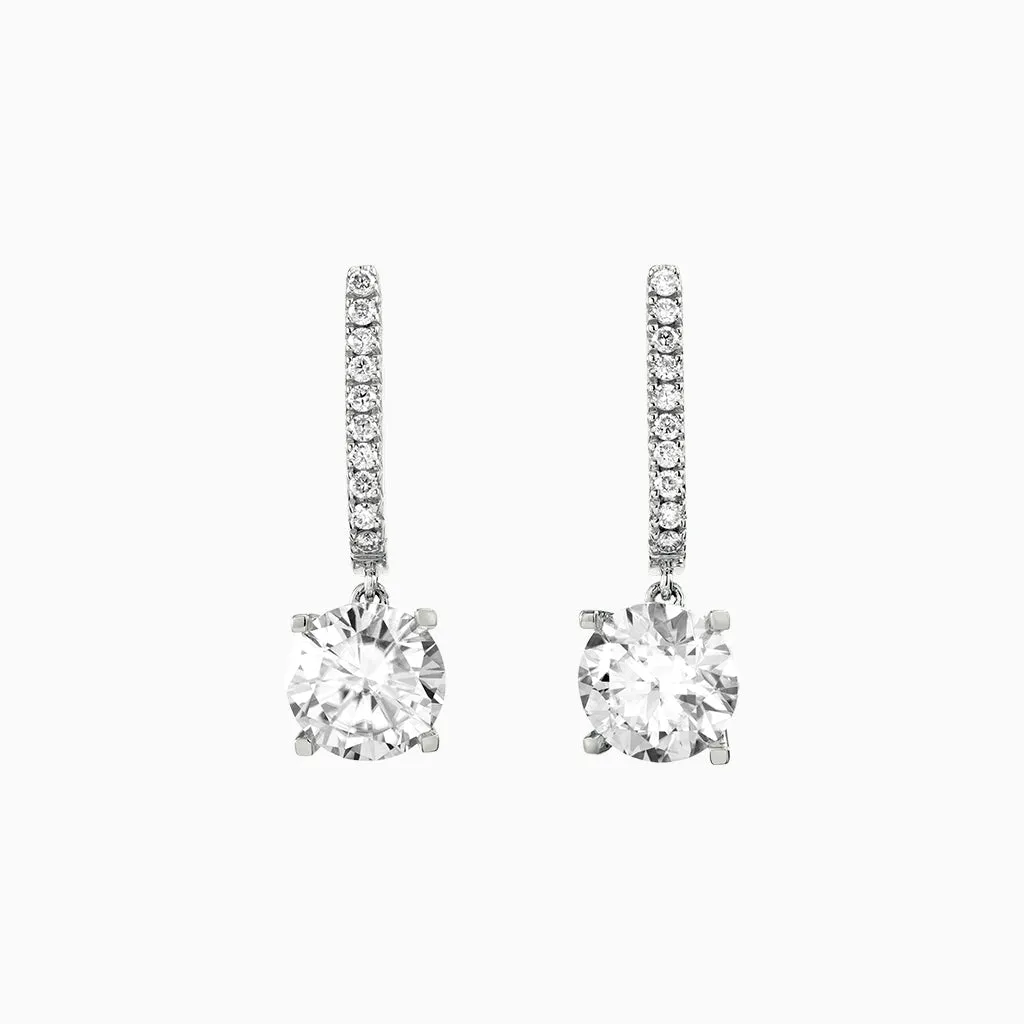 Diamond2 Solitaire Claw Set Drop Earrings