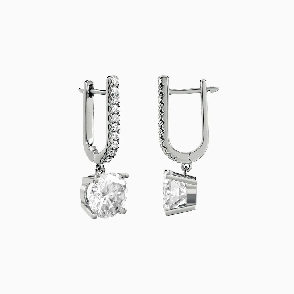 Diamond2 Solitaire Claw Set Drop Earrings