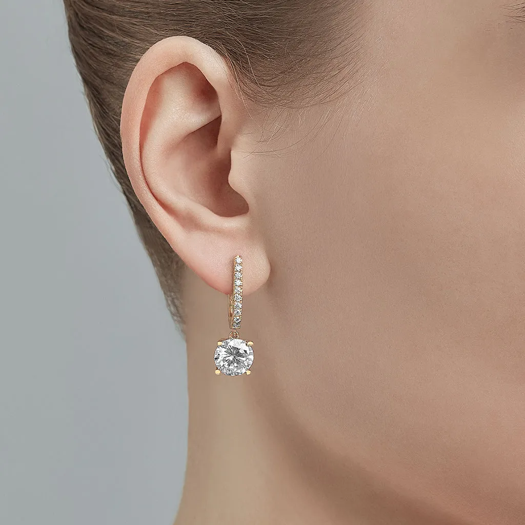 Diamond2 Solitaire Claw Set Drop Earrings