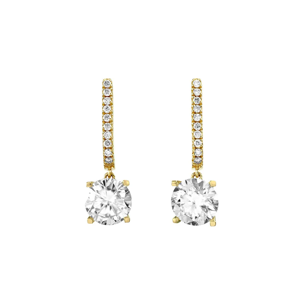Diamond2 Solitaire Claw Set Drop Earrings