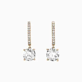 Diamond2 Solitaire Claw Set Drop Earrings