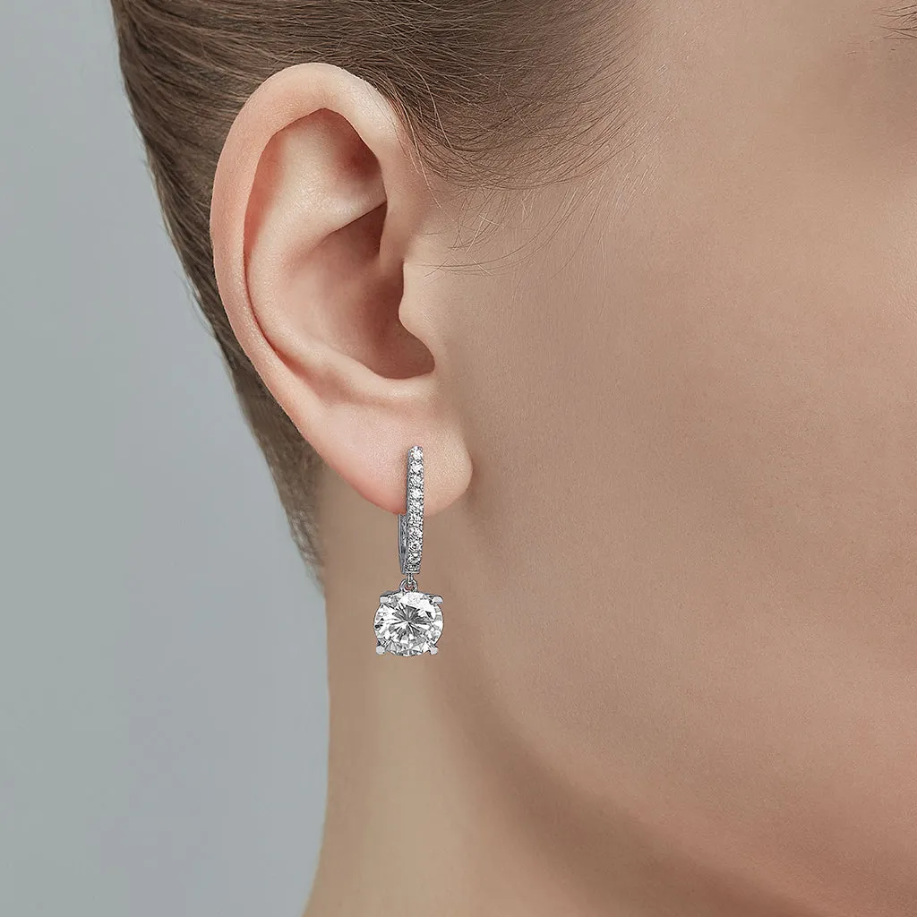Diamond2 Solitaire Claw Set Drop Earrings