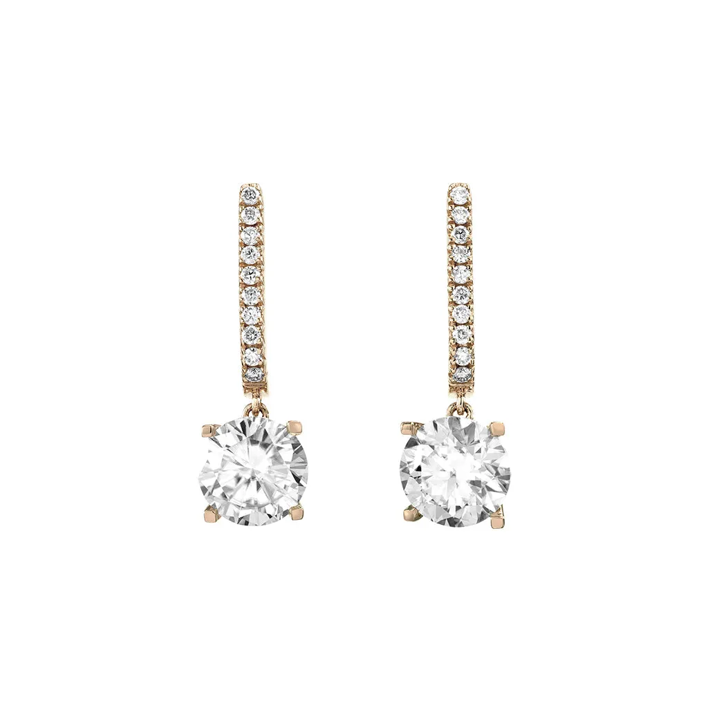 Diamond2 Solitaire Claw Set Drop Earrings