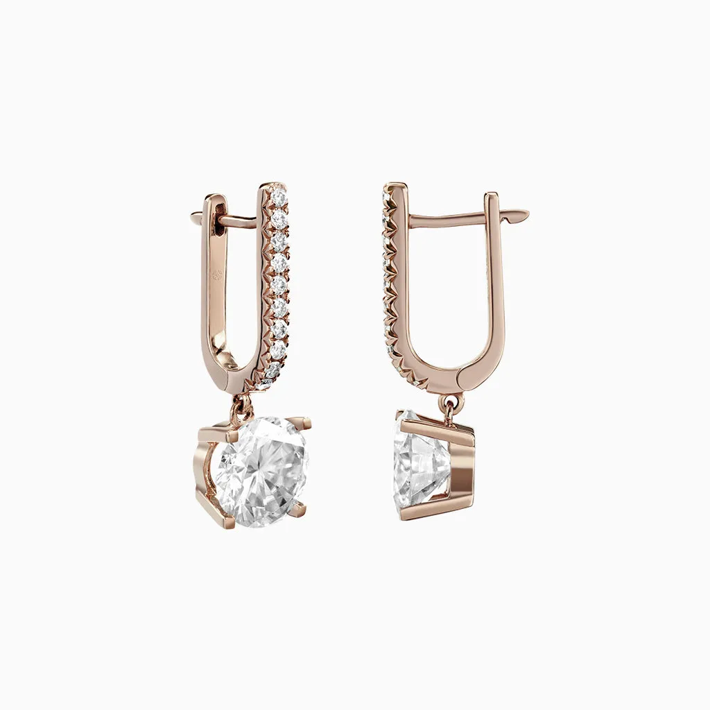 Diamond2 Solitaire Claw Set Drop Earrings