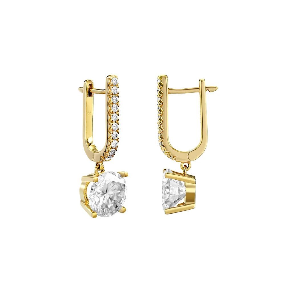 Diamond2 Solitaire Claw Set Drop Earrings