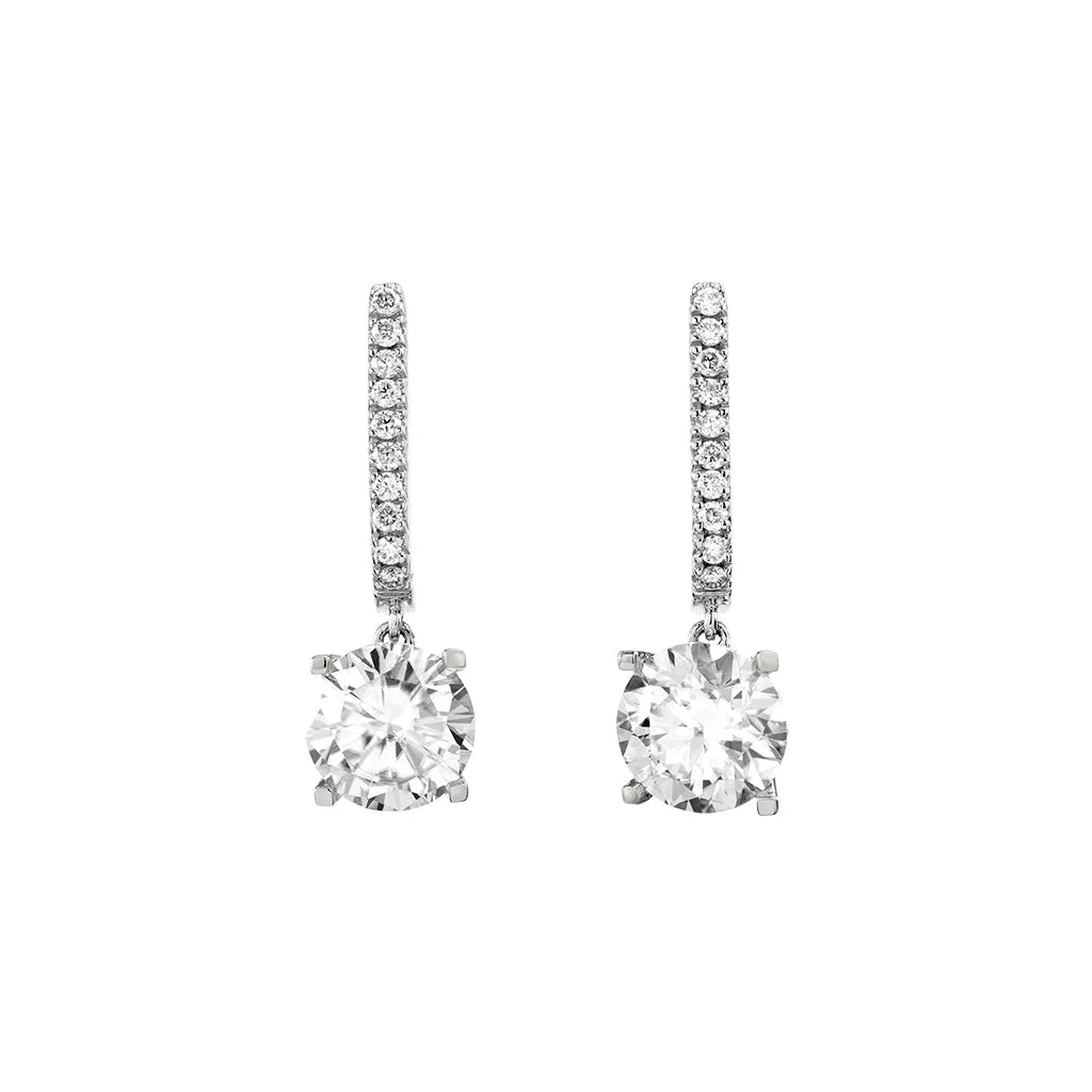 Diamond2 Solitaire Claw Set Drop Earrings