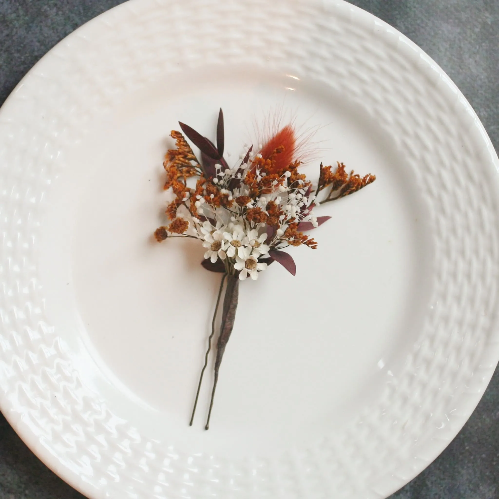 Dried Flower Hair Pins TERRACOTTA AUTUMN