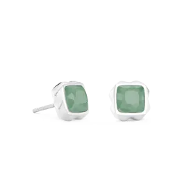 Earrings Spikes Square Aventurine silver-green