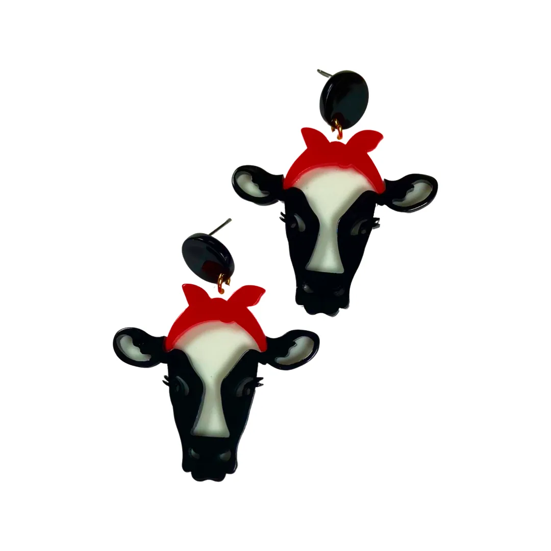 Earrings - Western cattle drops