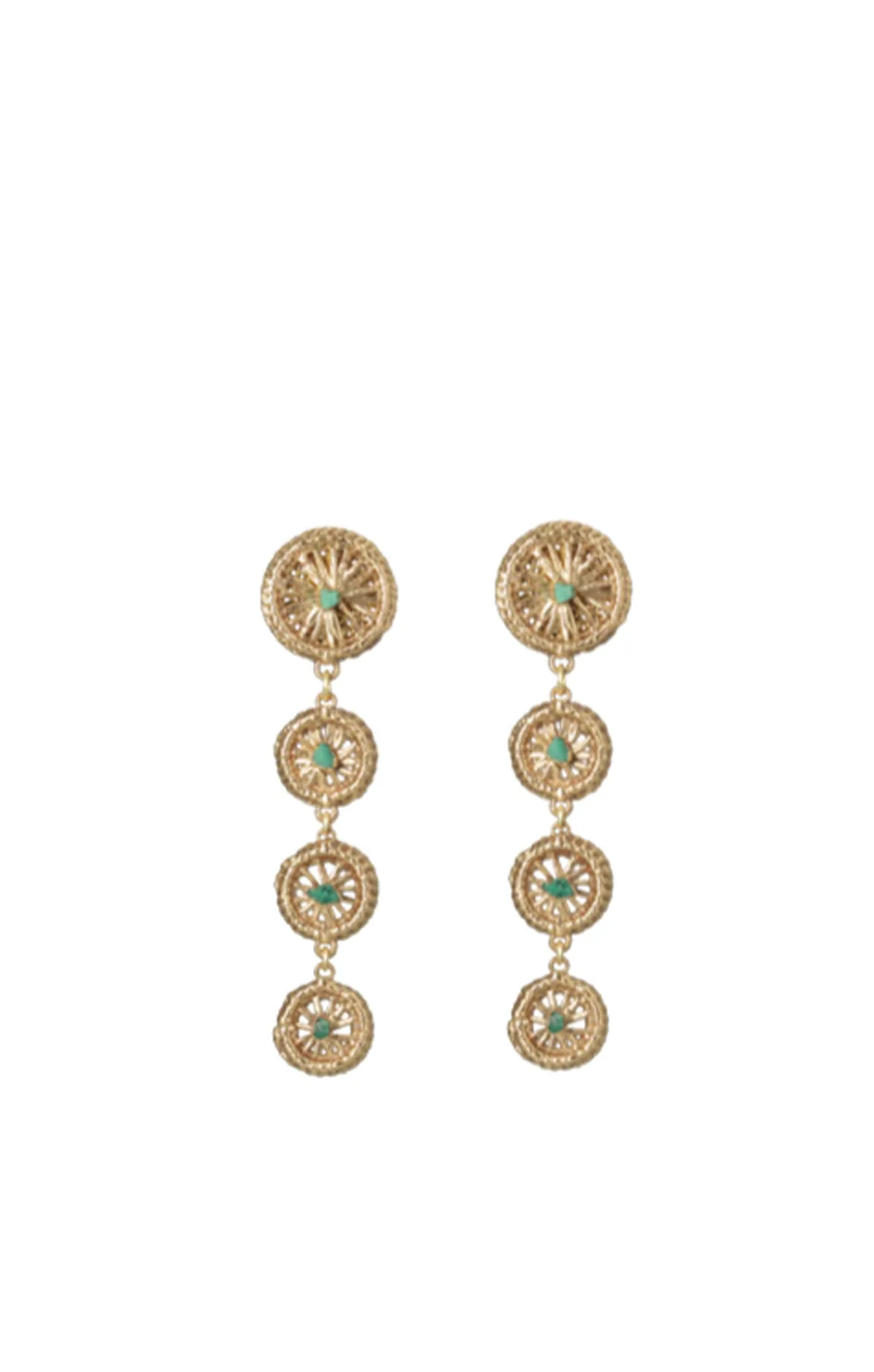 Emerald Gold Drop Earrings