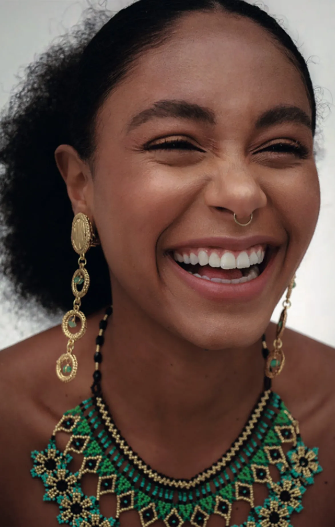 Emerald Gold Drop Earrings