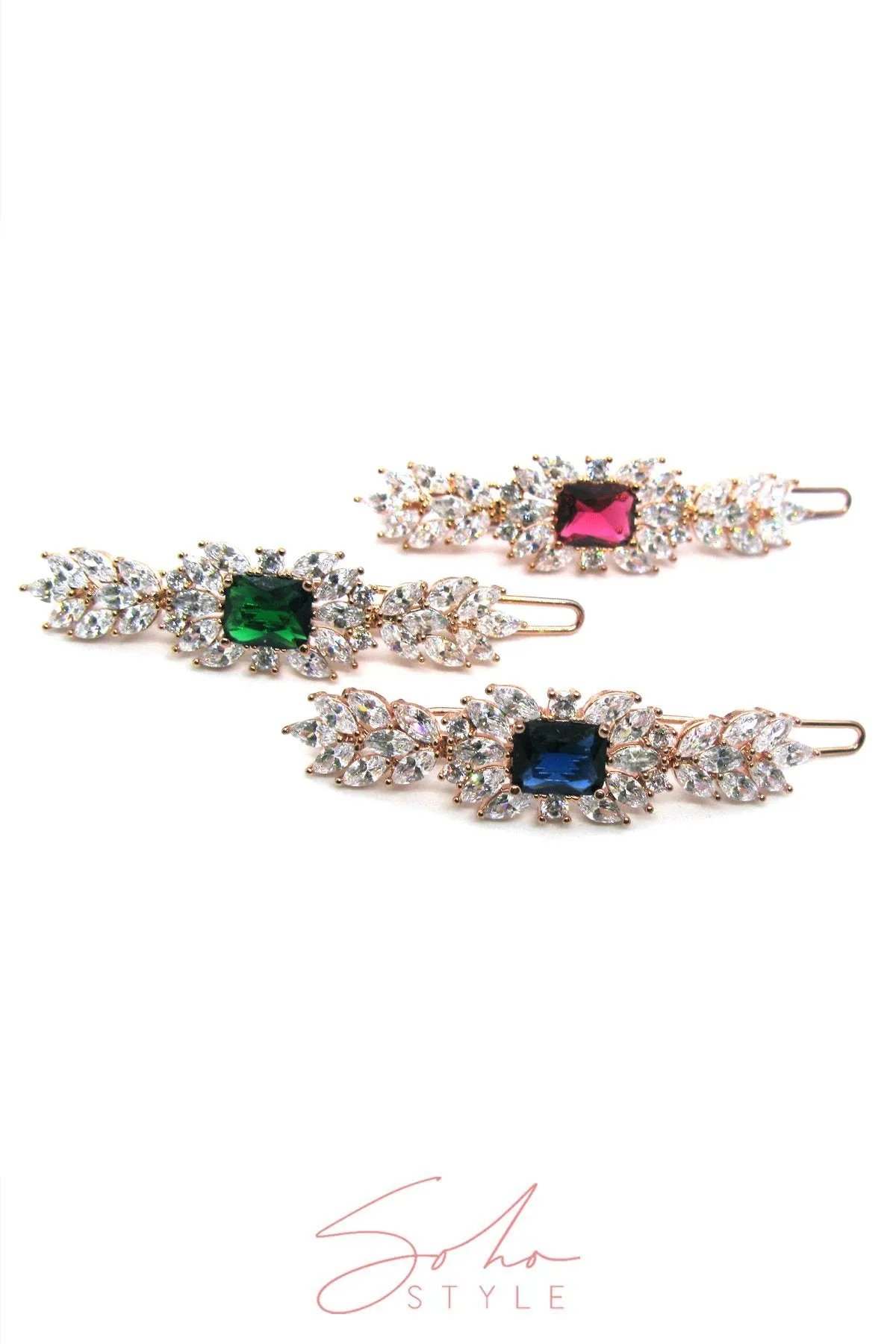 Emerald sparkle hair clip Barrette