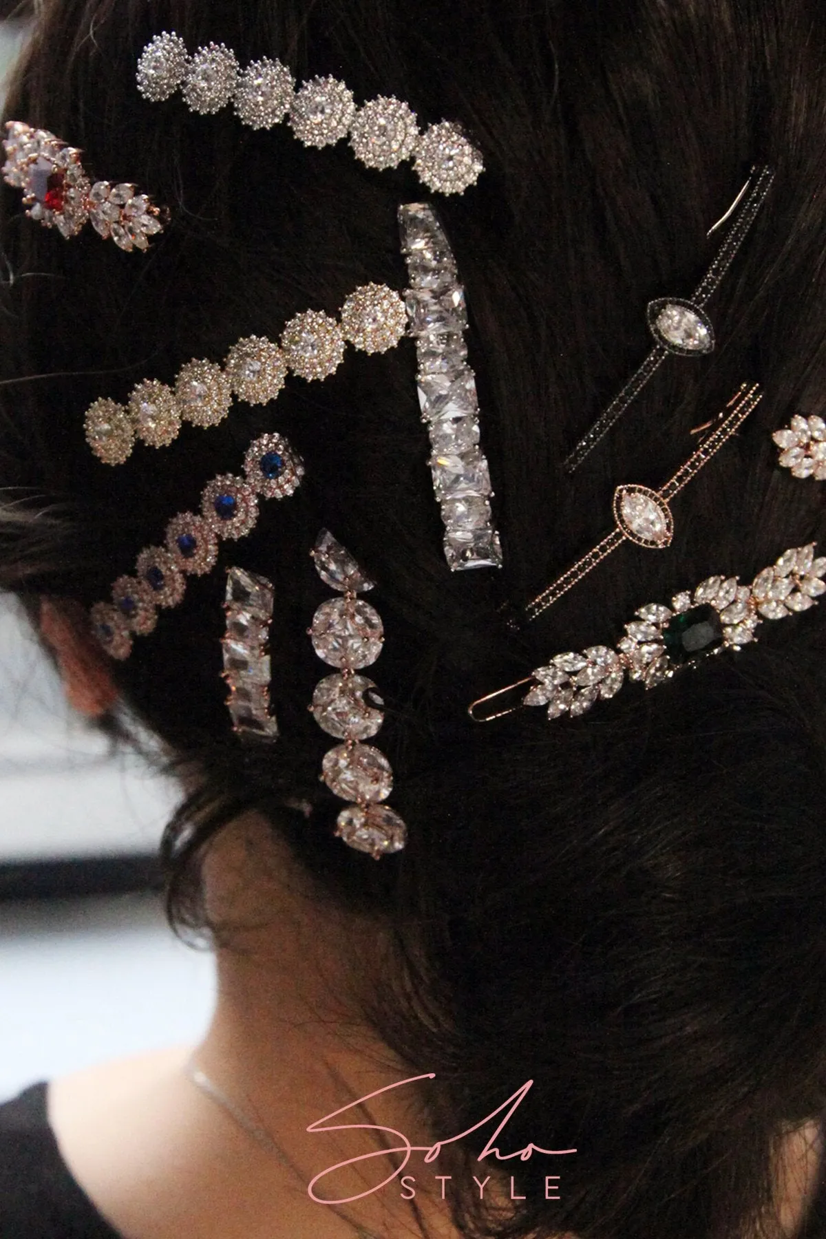 Emerald sparkle hair clip Barrette