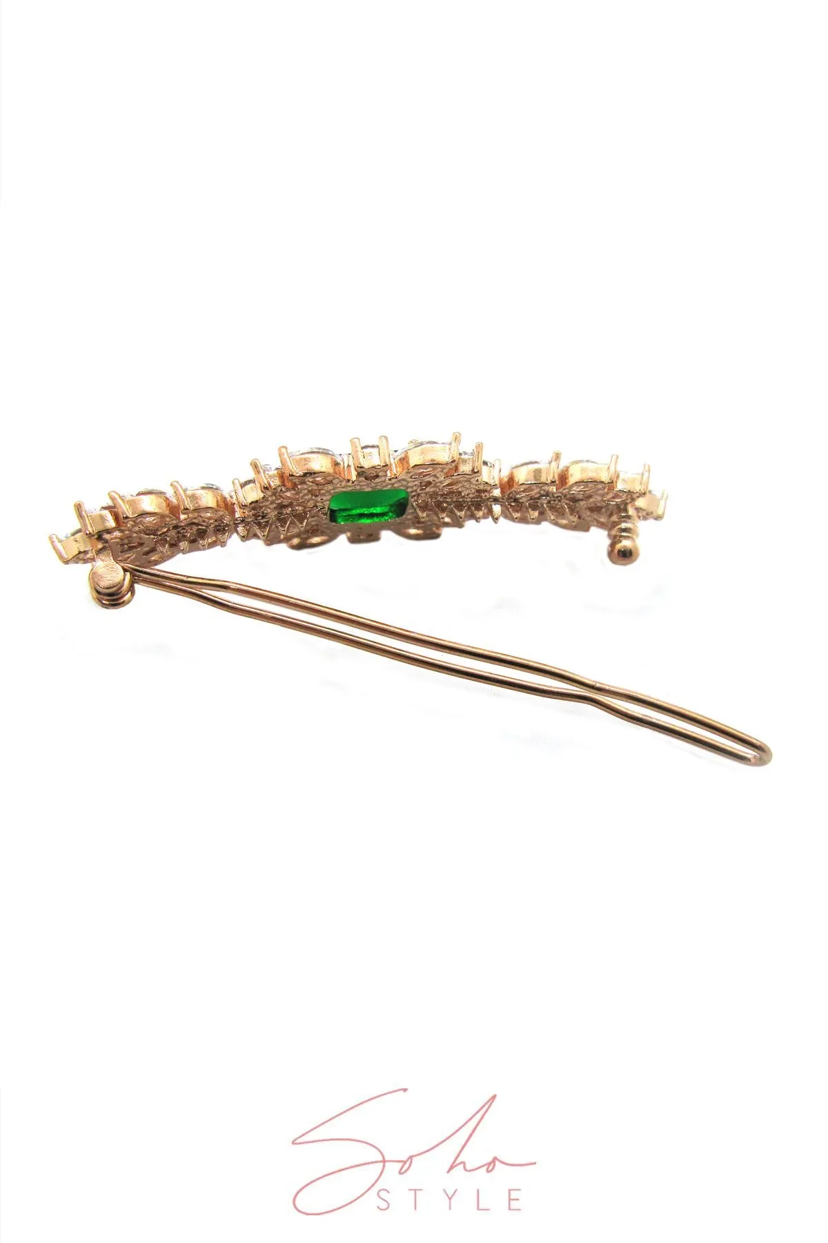 Emerald sparkle hair clip Barrette